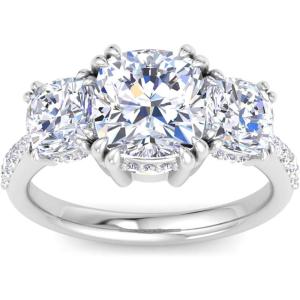 imageMartha Stewart 5 12 Carat Lab Grown Diamond Ring Three Stone Plus Diamond Engagement Ring in 14 Karat Goldwhitegold