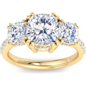 imageMartha Stewart 5 12 Carat Lab Grown Diamond Ring Three Stone Plus Diamond Engagement Ring in 14 Karat Goldyellowgold