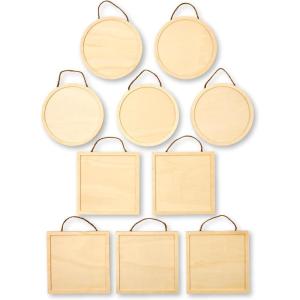 imageMartha Stewart Circle and Square Wood Plaque Set 10 pcs