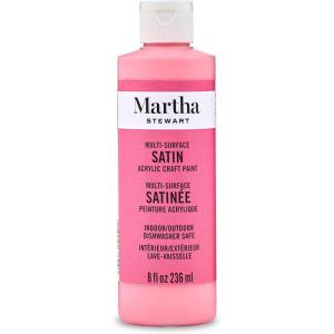 imageMartha Stewart Craft Paint Beach Glass 8 fl oz Premium Satin Finish Paint Perfect For Easy To Apply DIY Arts And Crafts 68686Camellia Pink