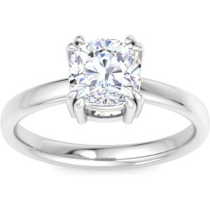 imageMartha Stewart Cushion Cut Lab Grown Diamond Solitaire Ring Diamond Engagement Ring in 14 Karat Goldwhitegold