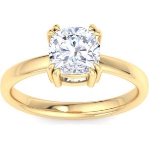 imageMartha Stewart Cushion Cut Lab Grown Diamond Solitaire Ring Diamond Engagement Ring in 14 Karat Goldyellowgold