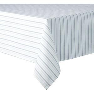 imageMartha Stewart Daisy Stripe Tablecloth Single Pack BeigeBrown 60quotx84quotBlue