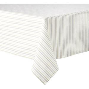 imageMartha Stewart Daisy Stripe Tablecloth Single Pack BeigeBrown 60quotx84quotLinen