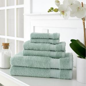 imageMartha Stewart Egyptian Cotton Bath Towels Set  6 Piece 2 Bath Towels  2 Hand Towels  2 Washcloths Absorbent Bathroom Towels Bathroom Essentials ButterSage