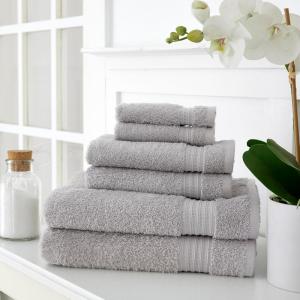imageMartha Stewart Egyptian Cotton Bath Towels Set  6 Piece 2 Bath Towels  2 Hand Towels  2 Washcloths Absorbent Bathroom Towels Bathroom Essentials ButterSilver