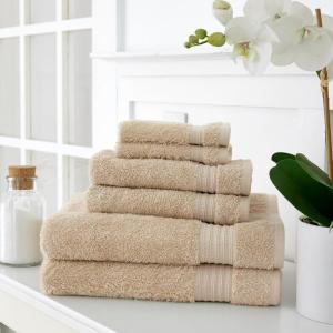 imageMartha Stewart Egyptian Cotton Bath Towels Set  6 Piece 2 Bath Towels  2 Hand Towels  2 Washcloths Absorbent Bathroom Towels Bathroom Essentials ButterOyster