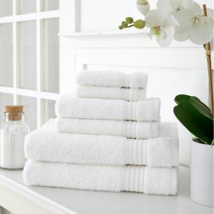 imageMartha Stewart Egyptian Cotton Bath Towels Set  6 Piece 2 Bath Towels  2 Hand Towels  2 Washcloths Absorbent Bathroom Towels Bathroom Essentials ButterNew White