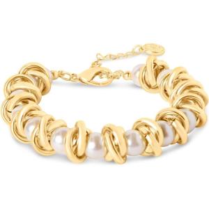 imageMartha Stewart Elegant Gold and Pearl Bracelet 7 Inches For Women