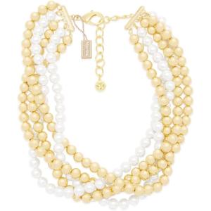 imageMartha Stewart Five Strand Pearl and Gold Ball Twisted Necklace In Gold For Women