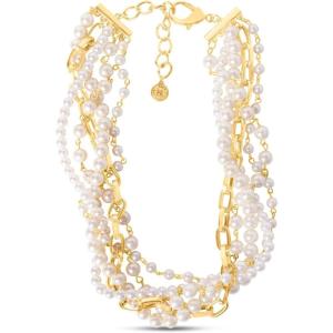 imageMartha Stewart Five Twisted Strand Pearl and Chain Necklace In Gold For Women