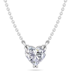 imageMartha Stewart Heart Shape Lab Grown Diamond Solitaire Necklace in 14 Karat Gold Lab Grown Diamond Necklacewhitegold