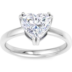 imageMartha Stewart Heart Shape Lab Grown Diamond Solitaire Ring Diamond Engagement Ring in 14 Karat Goldwhitegold