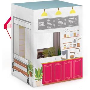 imageMartha Stewart Kids Farmers Market Play Tent  Large Indoor Playhouse for Pretend Play in Classroom or HomeCoffee Shop Play Tent