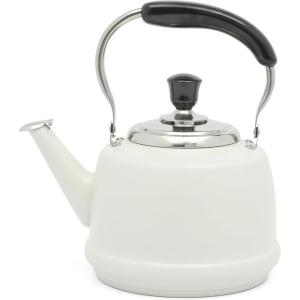imageMartha Stewart Kingstree Large 2 Qt Heavy Gauge Stainless Steel Tea Kettle  Linen White ExteriorLinen White