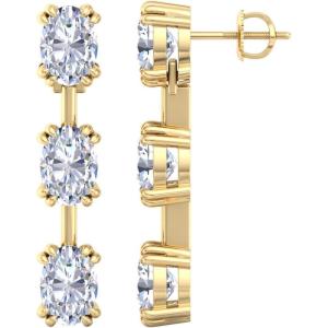 imageMartha Stewart Lab Grown Diamond Earrings Oval Shape Drop Style 14K Gold Fine Jewelry for Womenyellowgold