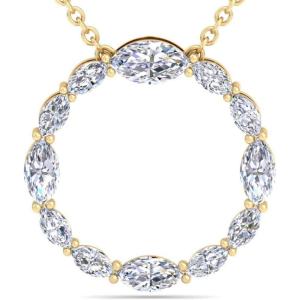 imageMartha Stewart Lab Grown Diamond Marquise Circle Necklace In 14 Karat Gold Lab Grown Diamond Necklace For Womenyellowgold