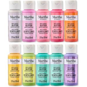 imageMartha Stewart MultiSurface Specialty 10 pc Paint Set Studio LightsRainbow Sparkles