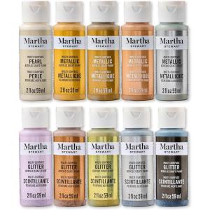 imageMartha Stewart MultiSurface Specialty 10 pc Paint Set Studio LightsRare Metals