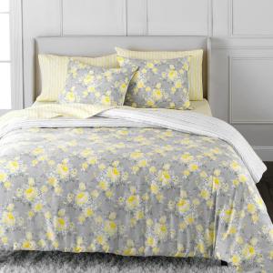 imageMartha Stewart Natalie King Size Duvet 3 Piece Set1 Duvet Cover 2 Pillow Shams Crinkle Velvet Texture Soft ampamp Royal Machine Wash 104quotx92quot with Button Closure ChampagneGrey  Yellow