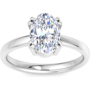 imageMartha Stewart Oval Shape Lab Grown Diamond Solitaire Ring Diamond Engagement Ring in 14 Karat Goldwhitegold