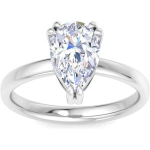 imageMartha Stewart Pear Shape Lab Grown Diamond Solitaire Ring Diamond Engagement Ring in 14 Karat Goldwhitegold