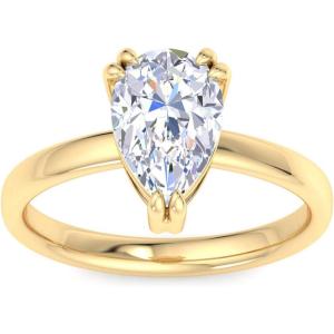 imageMartha Stewart Pear Shape Lab Grown Diamond Solitaire Ring Diamond Engagement Ring in 14 Karat Goldyellowgold
