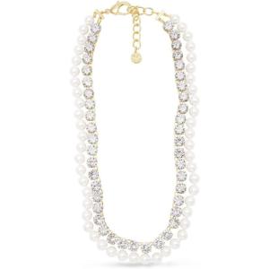 imageMartha Stewart Pearl and Crystal Necklace In Gold 24 Inches For Women