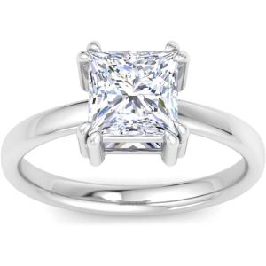 imageMartha Stewart Princess Cut Shape Lab Grown Diamond Solitaire Ring Diamond Engagement Ring in 14 Karat Goldwhitegold