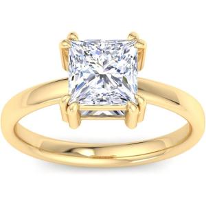 imageMartha Stewart Princess Cut Shape Lab Grown Diamond Solitaire Ring Diamond Engagement Ring in 14 Karat Goldyellowgold