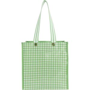 imageMartha Stewart Reusable Grocery Bag Spacious 13 x 8 x 14 Shopping Bag for Groceries Perfect for Shopping Arcadian Green Gingham