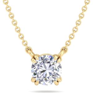 imageMartha Stewart Round Shape Lab Grown Diamond Solitaire Necklace In 14 Karat Goldyellowgold