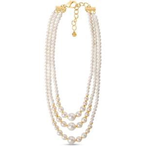 imageMartha Stewart Three Strand Pearl Necklace In Gold For Women