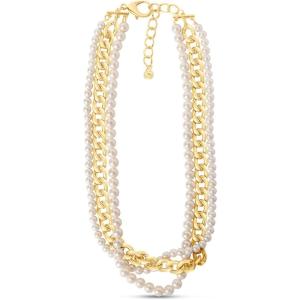 imageMartha Stewart Three Twisted Strand Pearl and Chain Necklace In Gold Long For Women