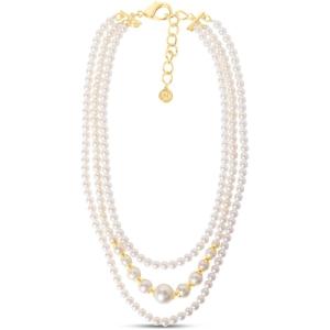 imageMartha Stewart Traditional Three Strand Pearl Necklace In Gold For Women