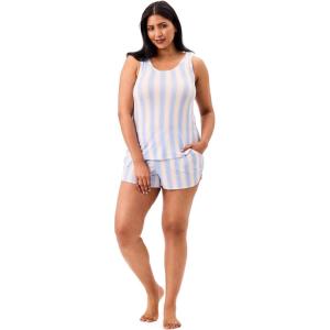 imageMartha Stewart Womens 2Pc Pajama Set  Soft Rayon Tank and Shorts  Lightweight Breathable Sleepwear  Summer ComfortDutch Canal