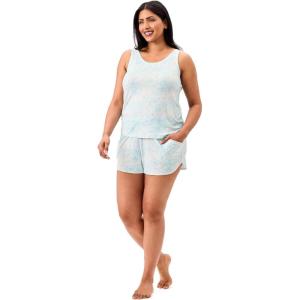 imageMartha Stewart Womens 2Pc Pajama Set  Soft Rayon Tank and Shorts  Lightweight Breathable Sleepwear  Summer ComfortIsland Paradise