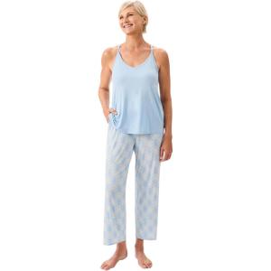 imageMartha Stewart Womens 2Piece Cooling Pajama Set  Soft Rayon Cami and Capri Sleepwear for Nighttime Comfort