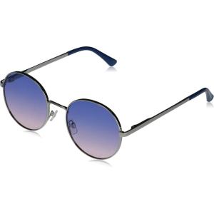 imageMartha Stewart Womens Ms141 Vintage Metal Uv400 Protective Round SunglassesTimeless Gifts for Her 50mmSilver and Blue