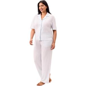 imageMartha Stewart Womens Pajama Shorts Set  Soft Ribbed Jersey Sleepwear  2Pc Short Sleeve Top and Shorts  Light and ComfyDutch Canal