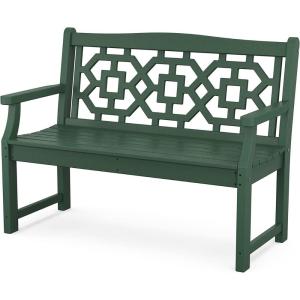 imageMartha Stewart by POLYWOOD Chinoiserie 48 Garden Bench in WhiteGreen