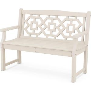 imageMartha Stewart by POLYWOOD Chinoiserie 48 Garden Bench in WhiteSand
