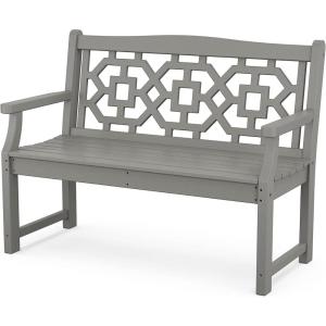imageMartha Stewart by POLYWOOD Chinoiserie 48 Garden Bench in WhiteSlate Grey