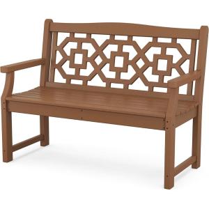 imageMartha Stewart by POLYWOOD Chinoiserie 48 Garden Bench in WhiteTeak