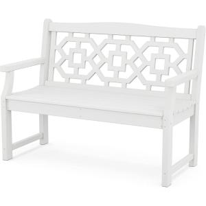 imageMartha Stewart by POLYWOOD Chinoiserie 48 Garden Bench in WhiteWhite