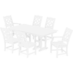 imageMartha Stewart by POLYWOOD Chinoiserie 7Piece Farmhouse Dining Set SandWhite