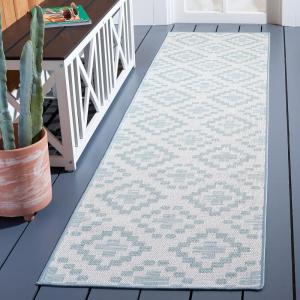 imageMartha Stewart x SAFAVIEH Outdoor Area Rug Collection  67quot x 87quot Ivory ampamp Grey Weather Resistant ampamp Washable Ideal for Patio Backyard Mudroom Deck Dining Space MSRO307FIvoryGrey