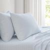 imageMartha Stewart  Queen Size Sheets Set Crisp amp Tailored Cooling Sheets with a Smooth Cotton Percale Lightweight Feel  Bed Sheets with Matching Pillowcases amp Fitted Sheet Francesca Stripe BeigePolka Dot Blue