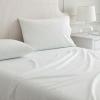 imageMartha Stewart  Queen Size Sheets Set Crisp amp Tailored Cooling Sheets with a Smooth Cotton Percale Lightweight Feel  Bed Sheets with Matching Pillowcases amp Fitted Sheet Francesca Stripe BeigeTicking Stripe Green