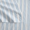 imageMartha Stewart  Queen Size Sheets Set Crisp amp Tailored Cooling Sheets with a Smooth Cotton Percale Lightweight Feel  Bed Sheets with Matching Pillowcases amp Fitted Sheet Francesca Stripe BeigeFrancesca Stripe Blue